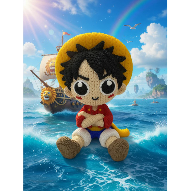 Boneco One piece - Boneco em 3d Luffy - 15cm