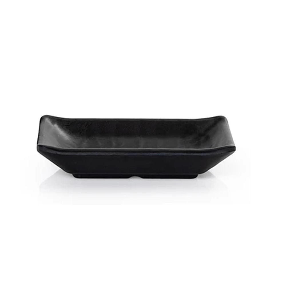 Mini Bowl Retangular Em Melamina Profissional Black 9,8Cm - Marcamix