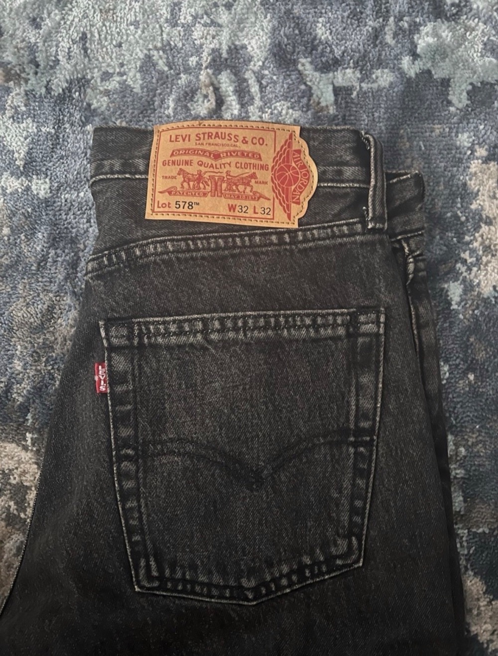 Levi's x Air Jordan Calça Baggy Jeans Black Wash — 42, Novo